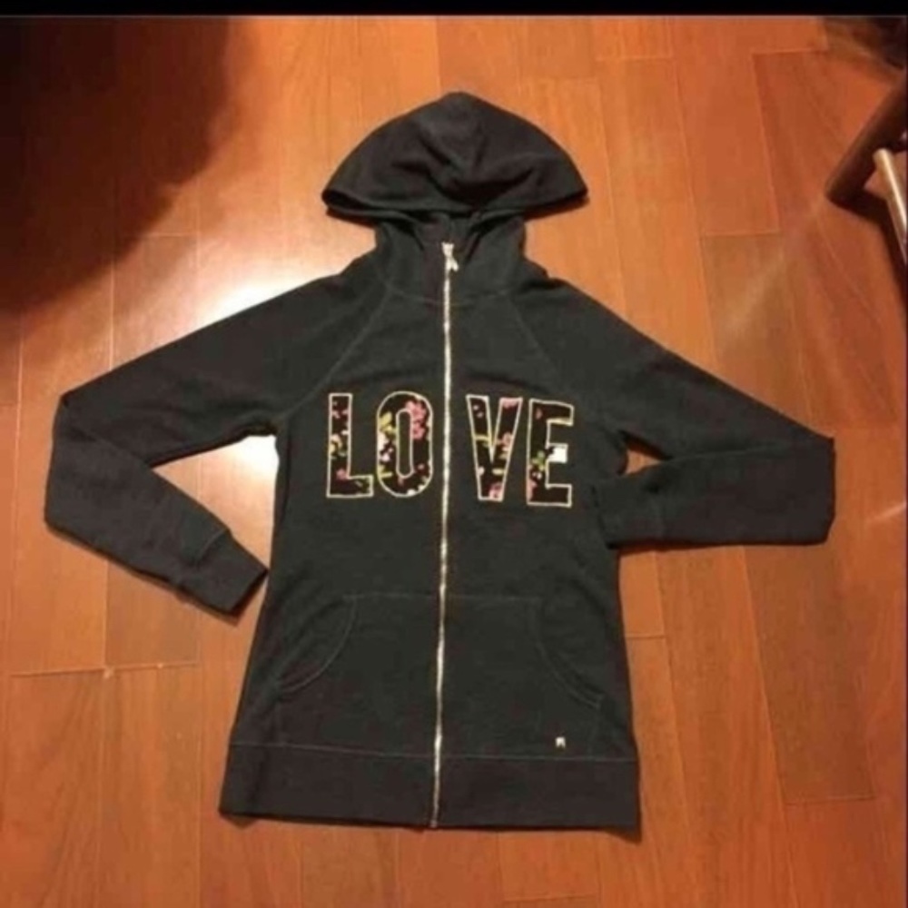 Victoria's Secret Floral Zip Up Hoodie XS
